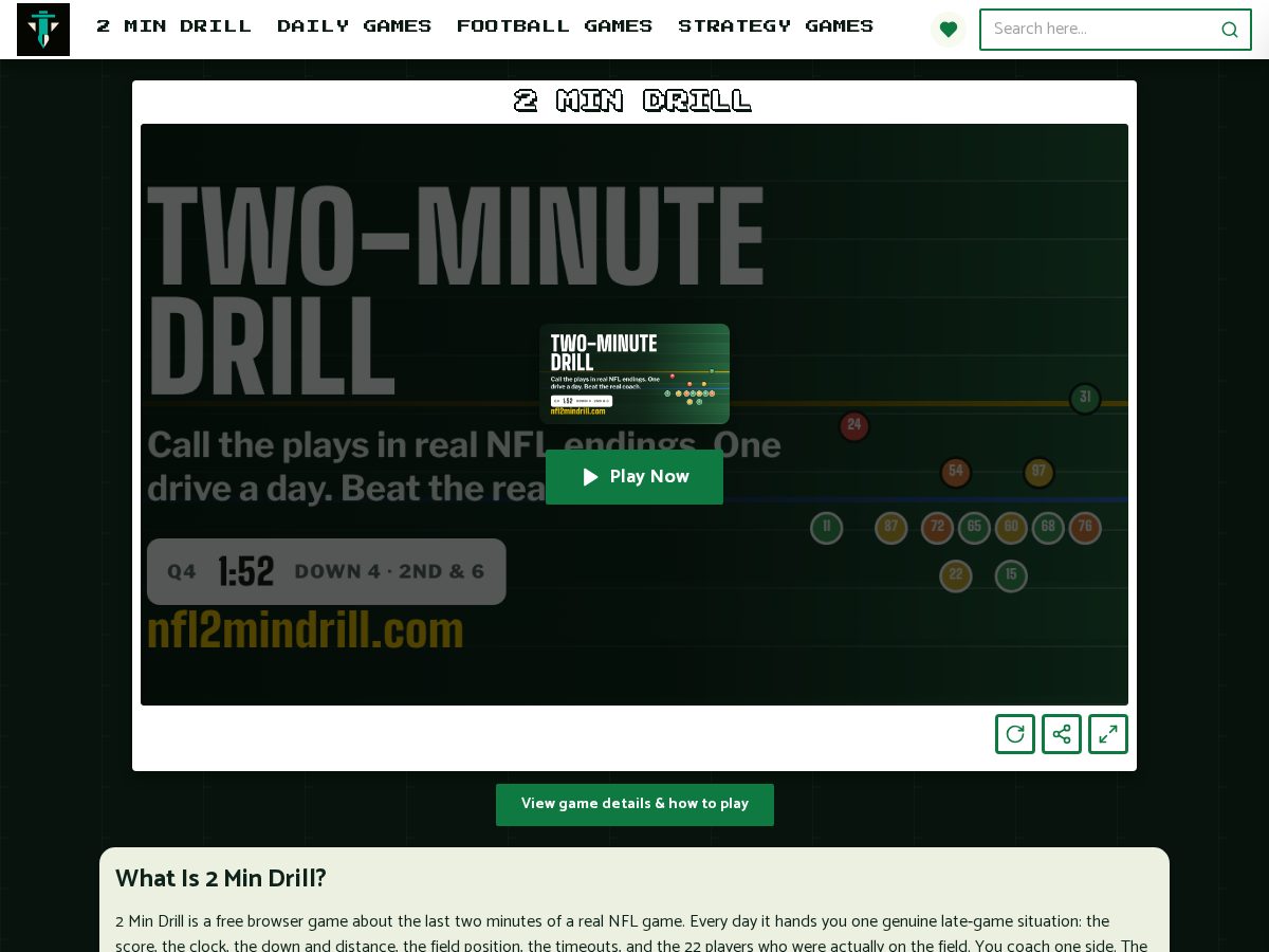 Landing-page snapshot of 2-min-drill.com