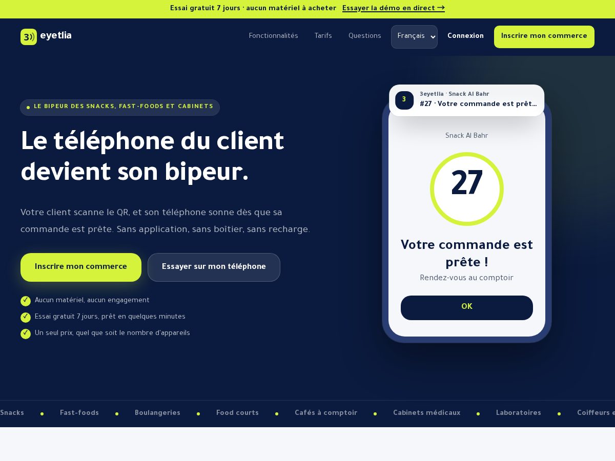 Landing-page snapshot of 3eyetlia.com