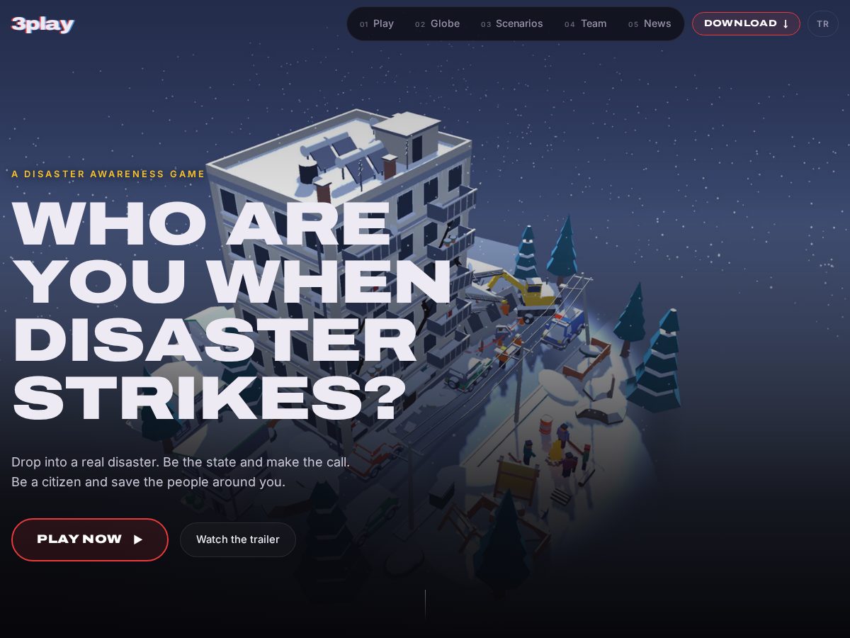 Landing-page snapshot of 3play.games