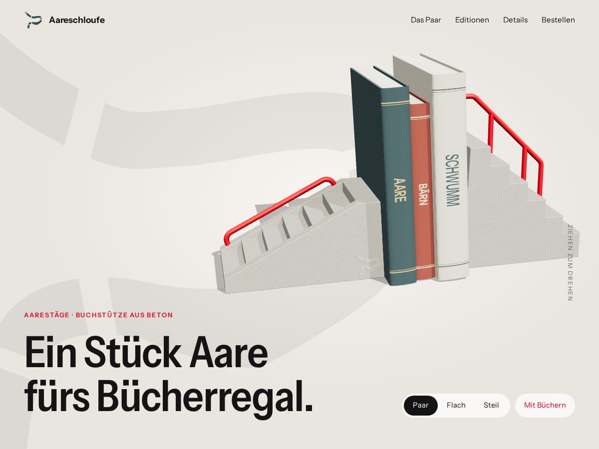 Landing-page snapshot of aareschloufe.com