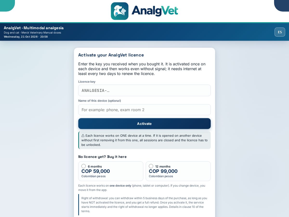 Landing-page snapshot of analgvet.com