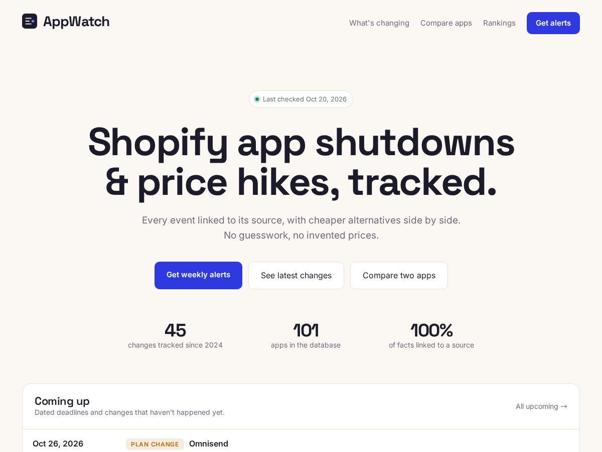 Landing-page snapshot of appwatch.shop