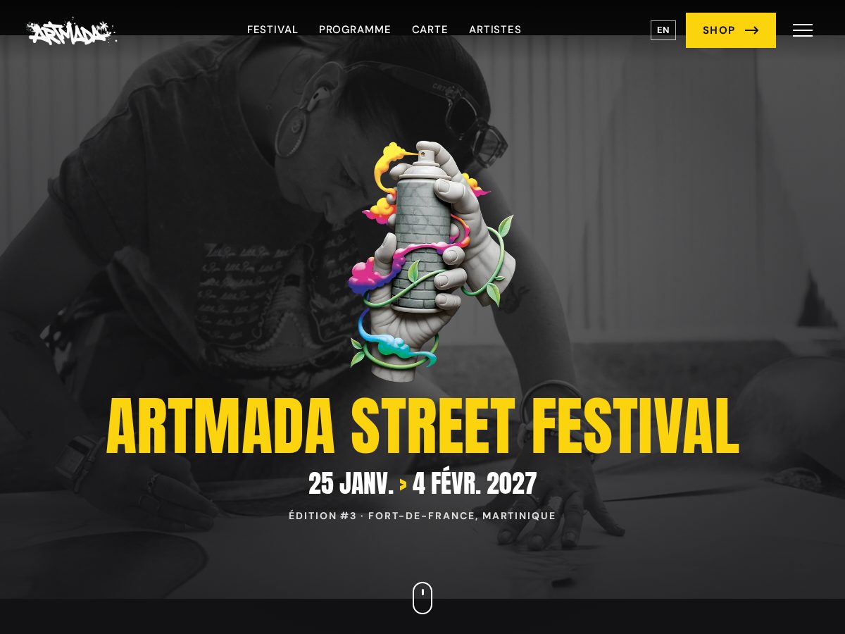 Landing-page snapshot of artmadastreetfestival.com