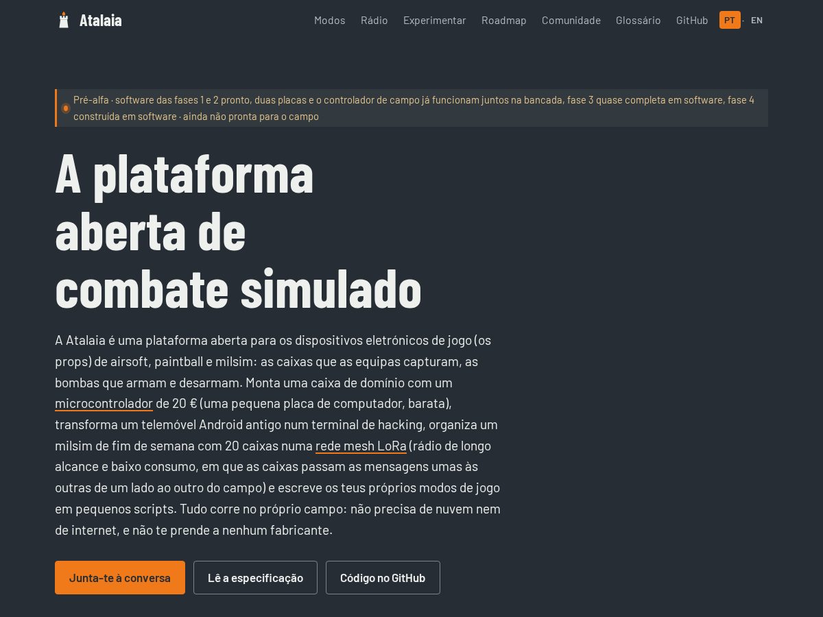 Landing-page snapshot of atalaia-project.link