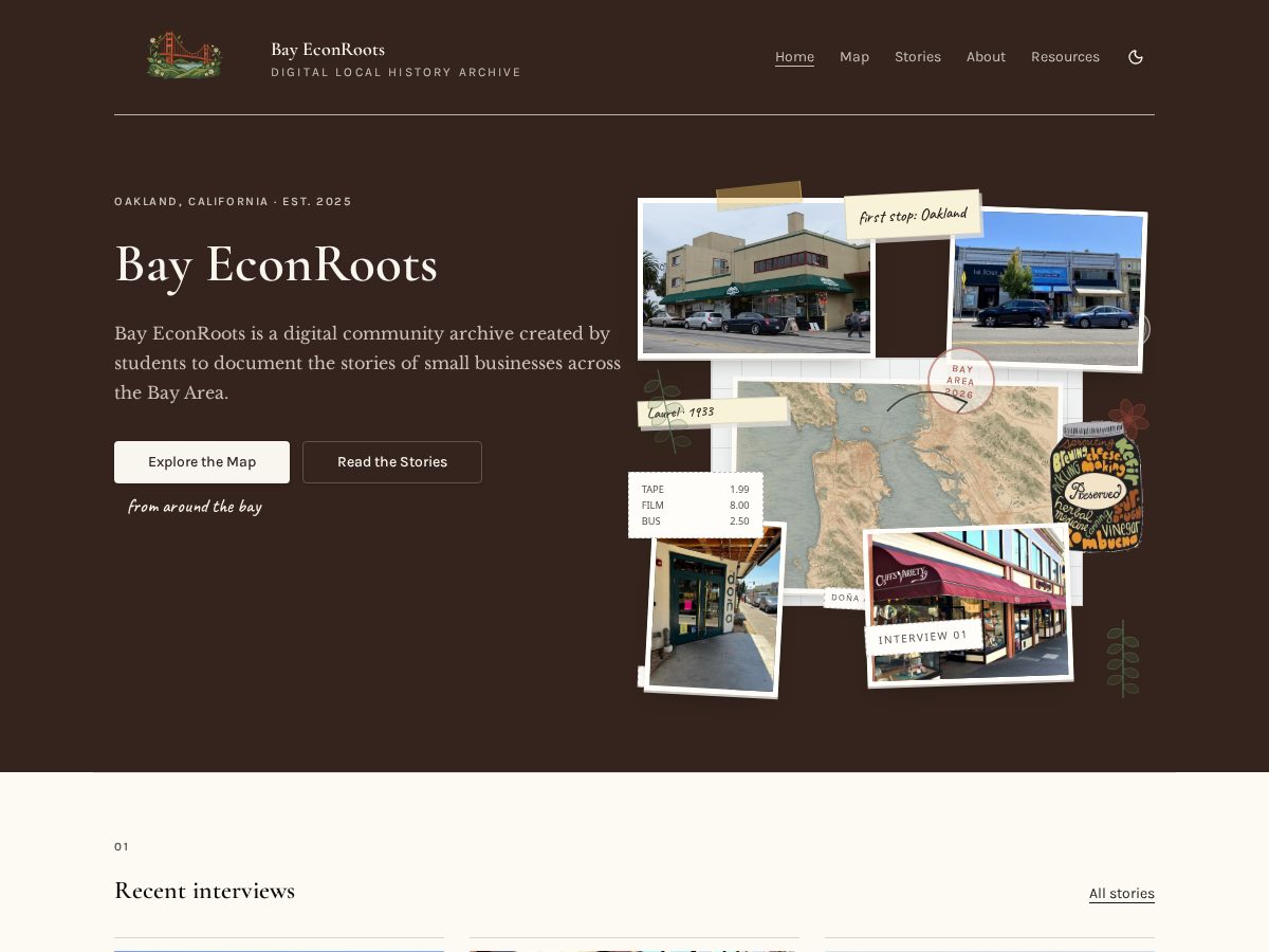 Landing-page snapshot of bayeconroots.org