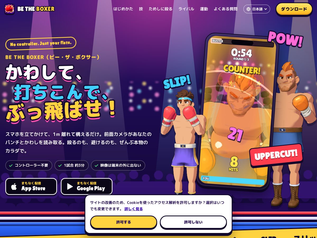 Landing-page snapshot of be-the-boxer.com