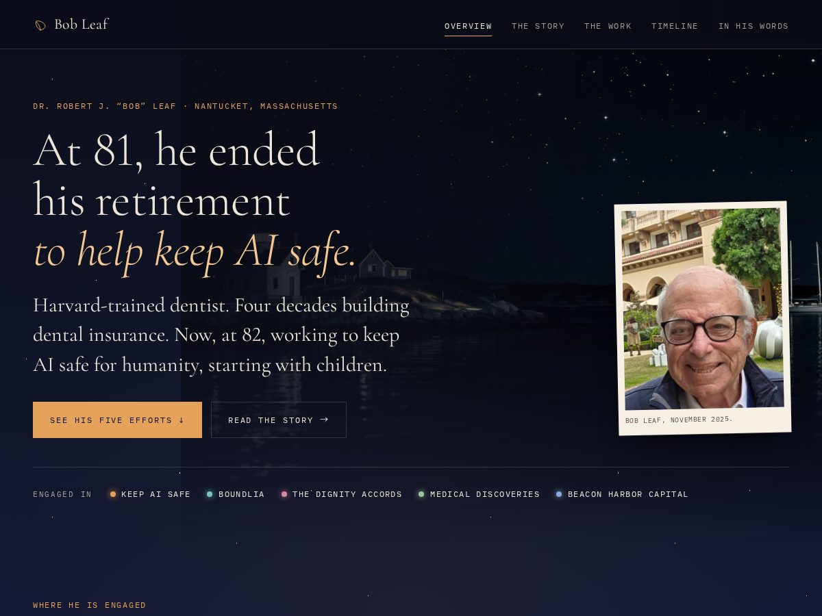 Landing-page snapshot of bobleaf.org