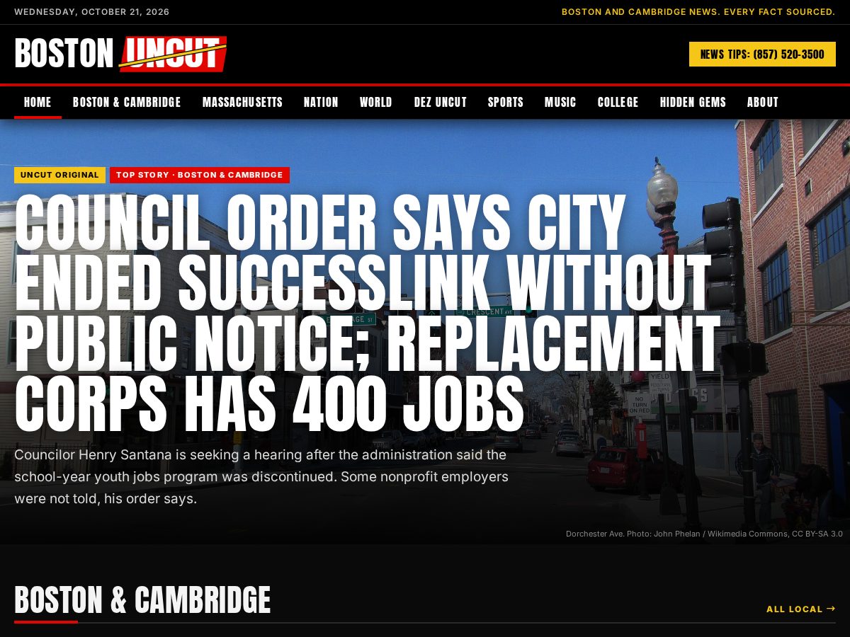 Landing-page snapshot of bostonuncut.site
