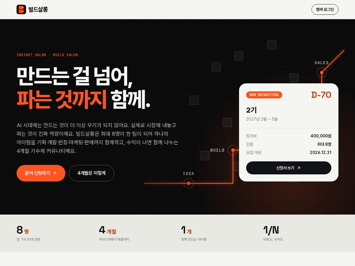 Landing-page snapshot of buildsalon.club