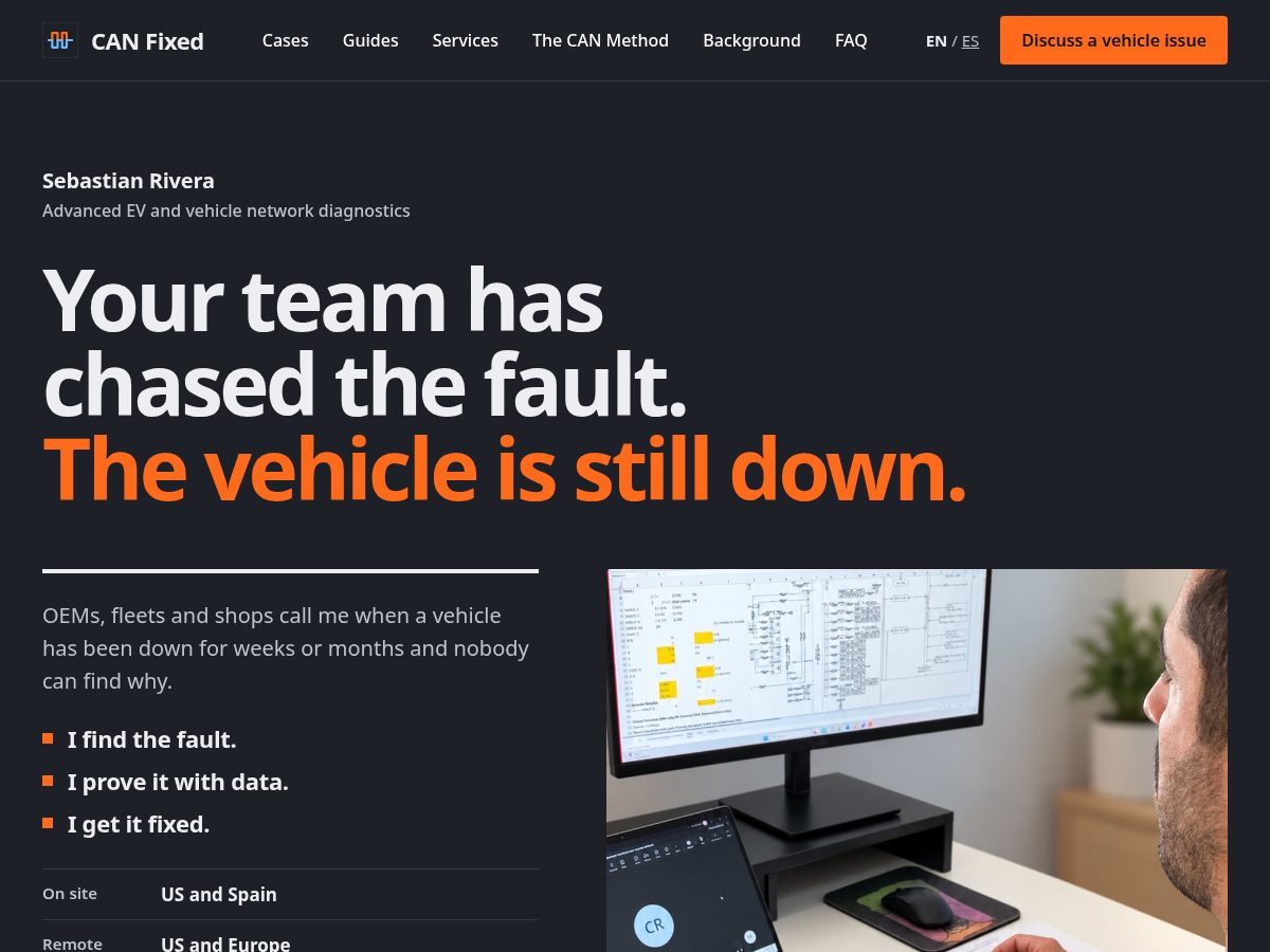 Landing-page snapshot of canfixed.com