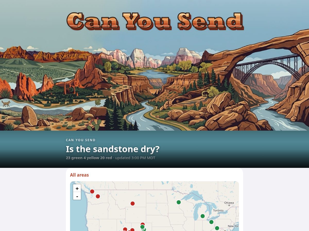 Landing-page snapshot of canyousend.org