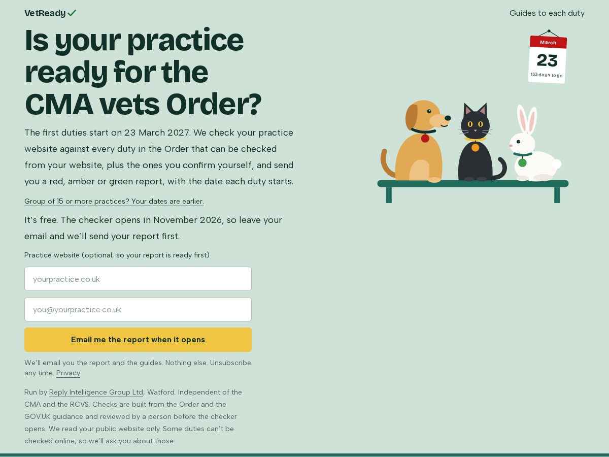 Landing-page snapshot of cmaready.info