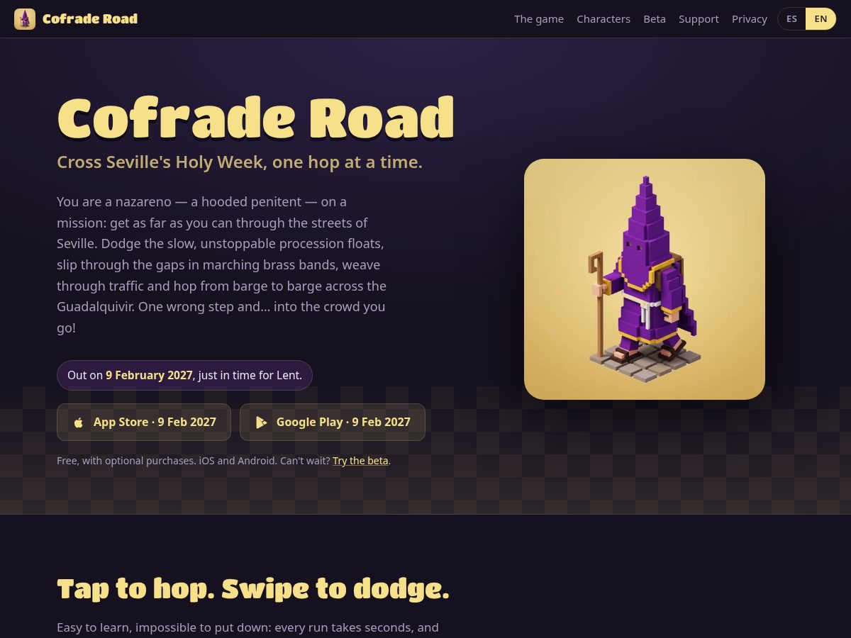 Landing-page snapshot of cofraderoad.com