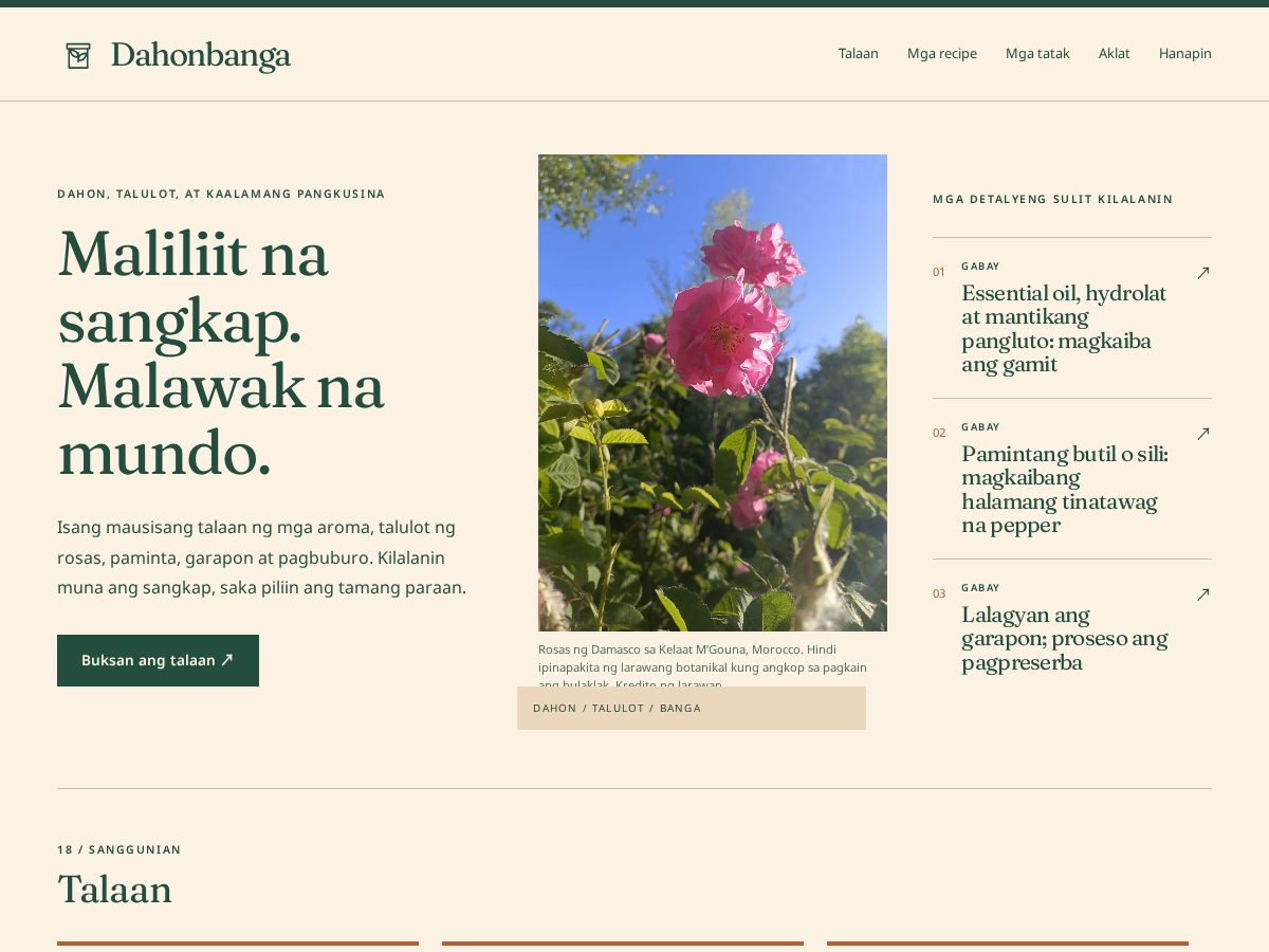 Landing-page snapshot of dahonbanga.info