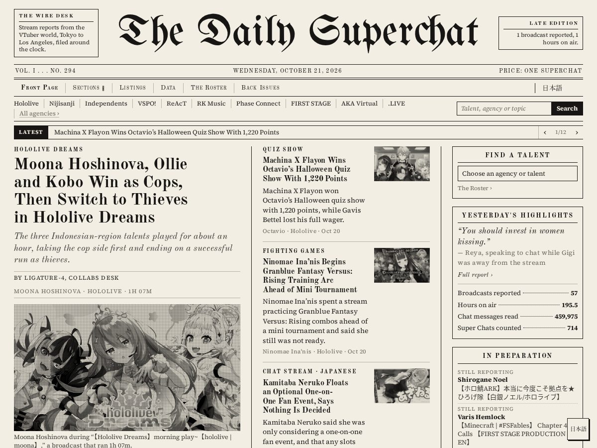Landing-page snapshot of dailysuperchat.com