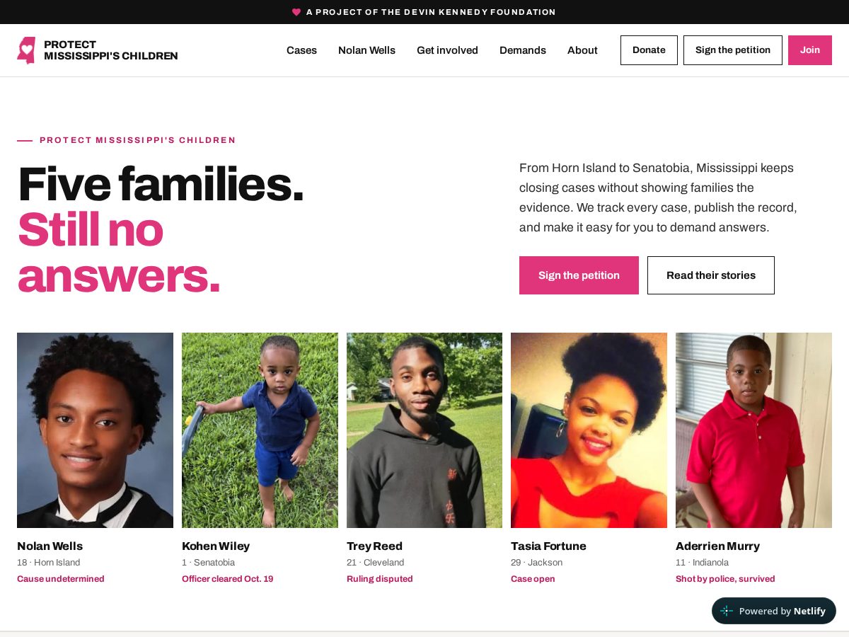 Landing-page snapshot of devinkennedyfoundation.org