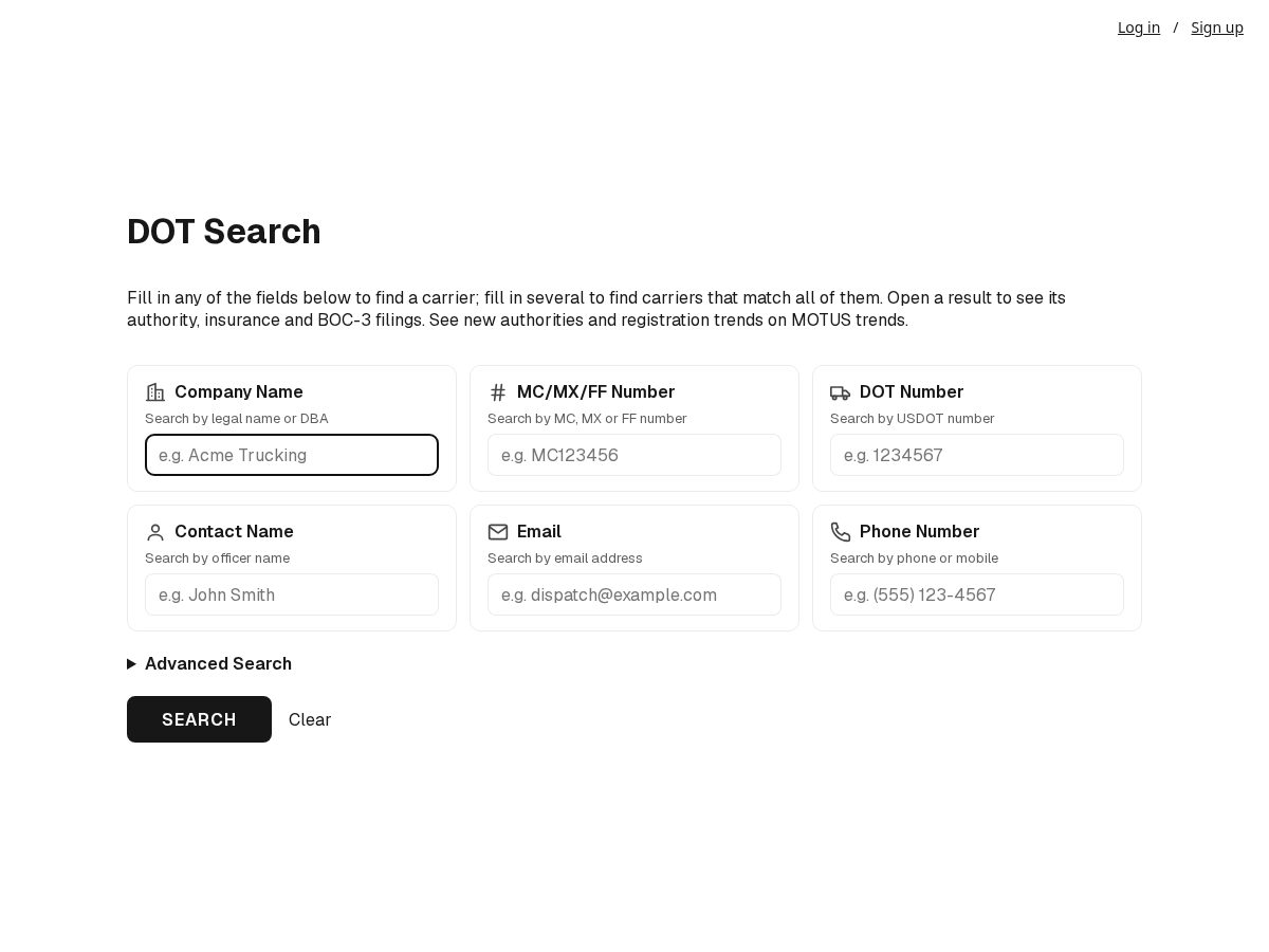 Landing-page snapshot of dotrecordssearch.com