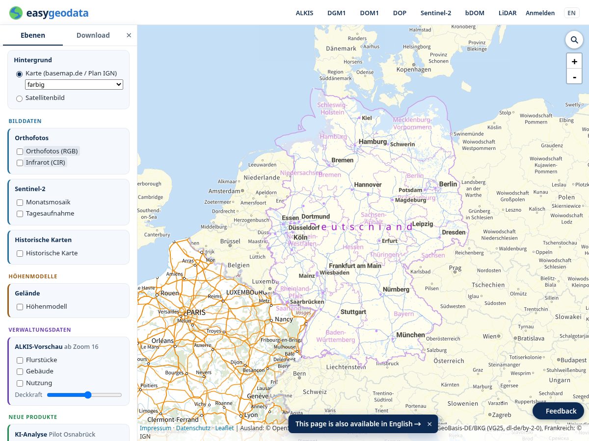 Landing-page snapshot of easygeodata.org