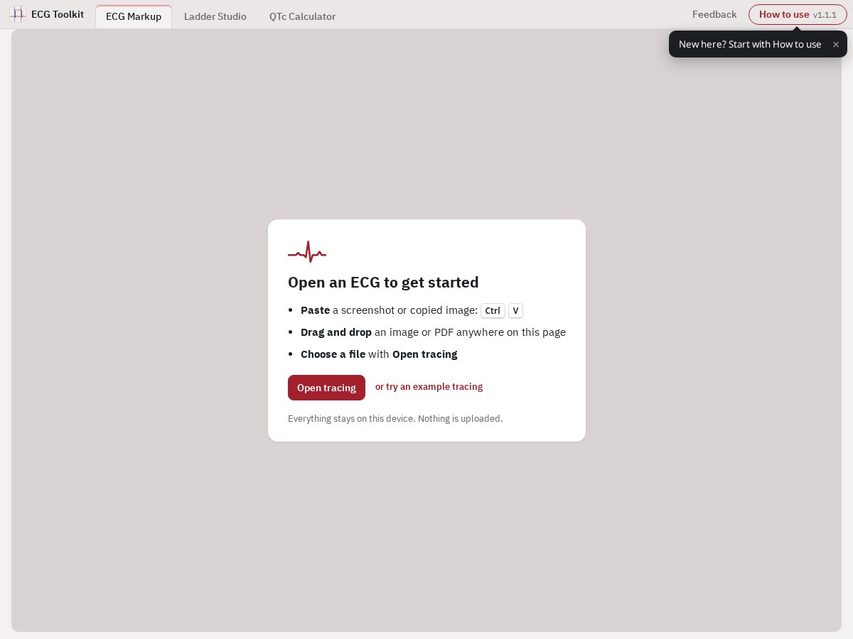 Landing-page snapshot of ecgtoolkit.com