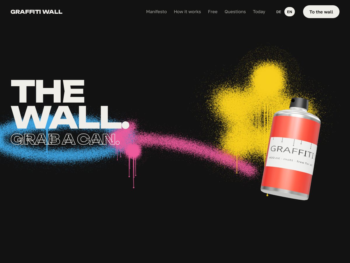 Landing-page snapshot of endlesswall.art