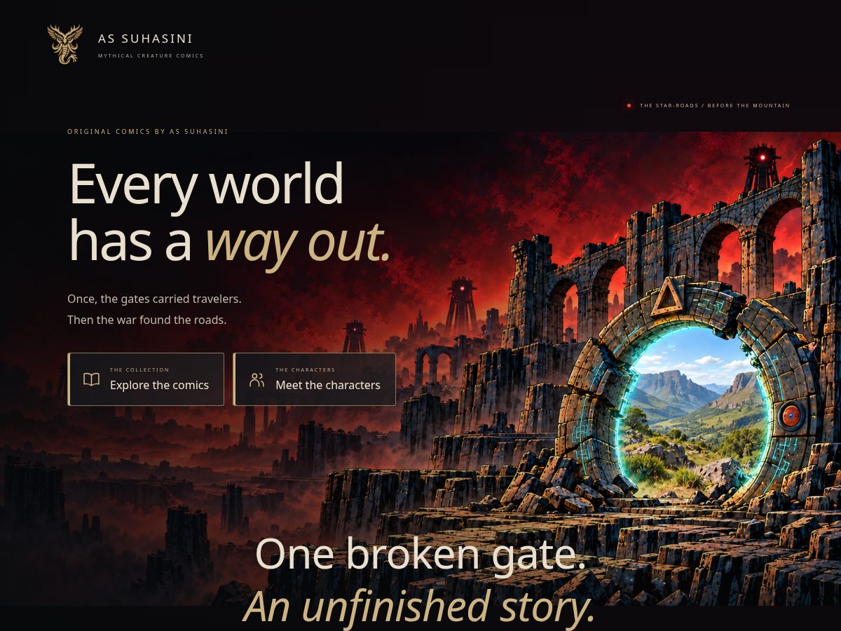 Landing-page snapshot of gateboundcomics.com