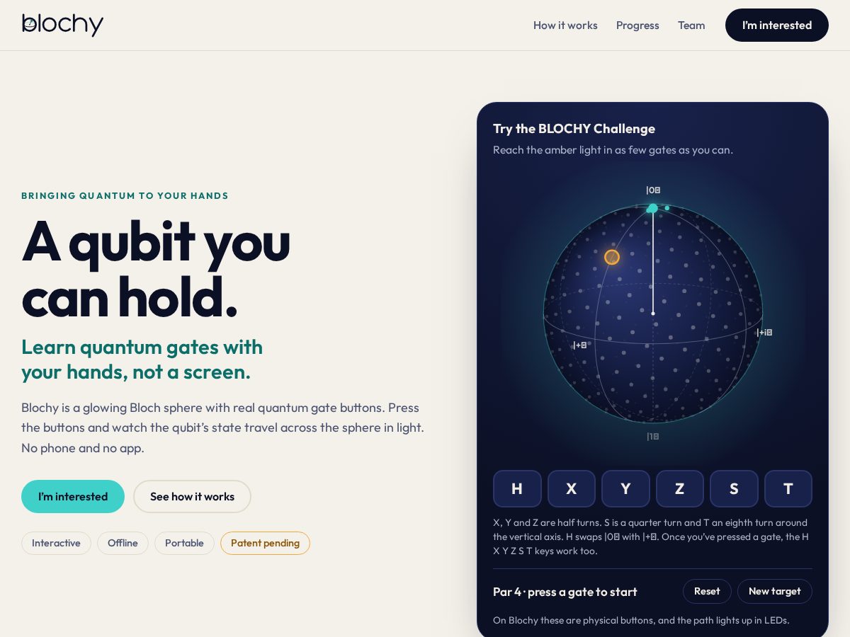 Landing-page snapshot of getblochy.com