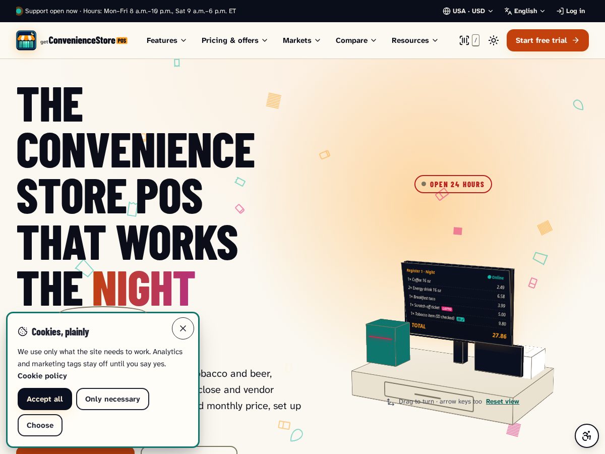 Landing-page snapshot of getconveniencestorepos.com