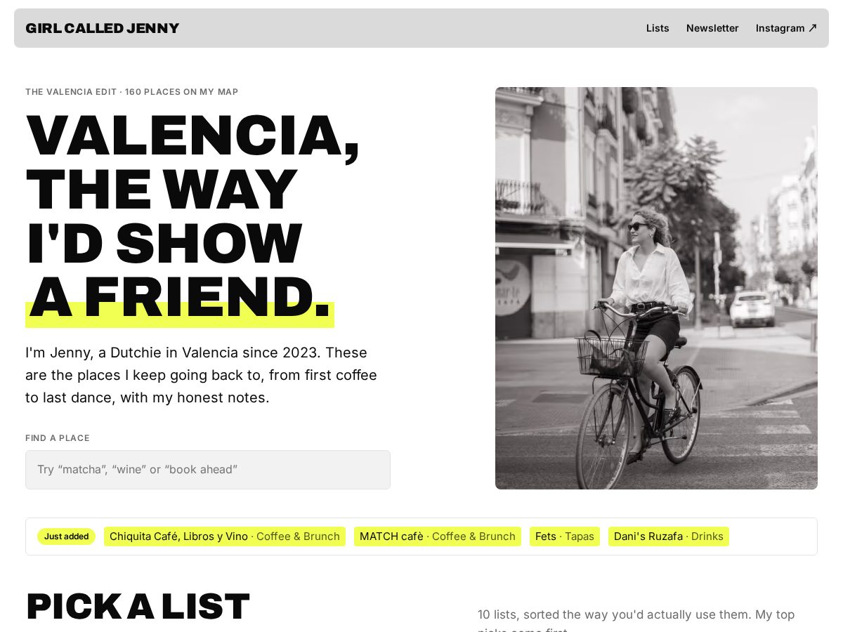 Landing-page snapshot of girlcalledjenny.com