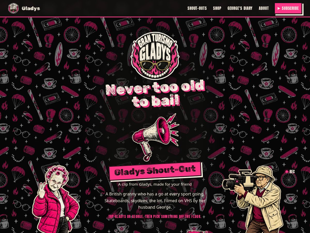 Landing-page snapshot of granturismogladys.com