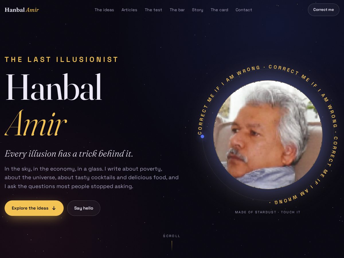 Landing-page snapshot of hanbalamir.com