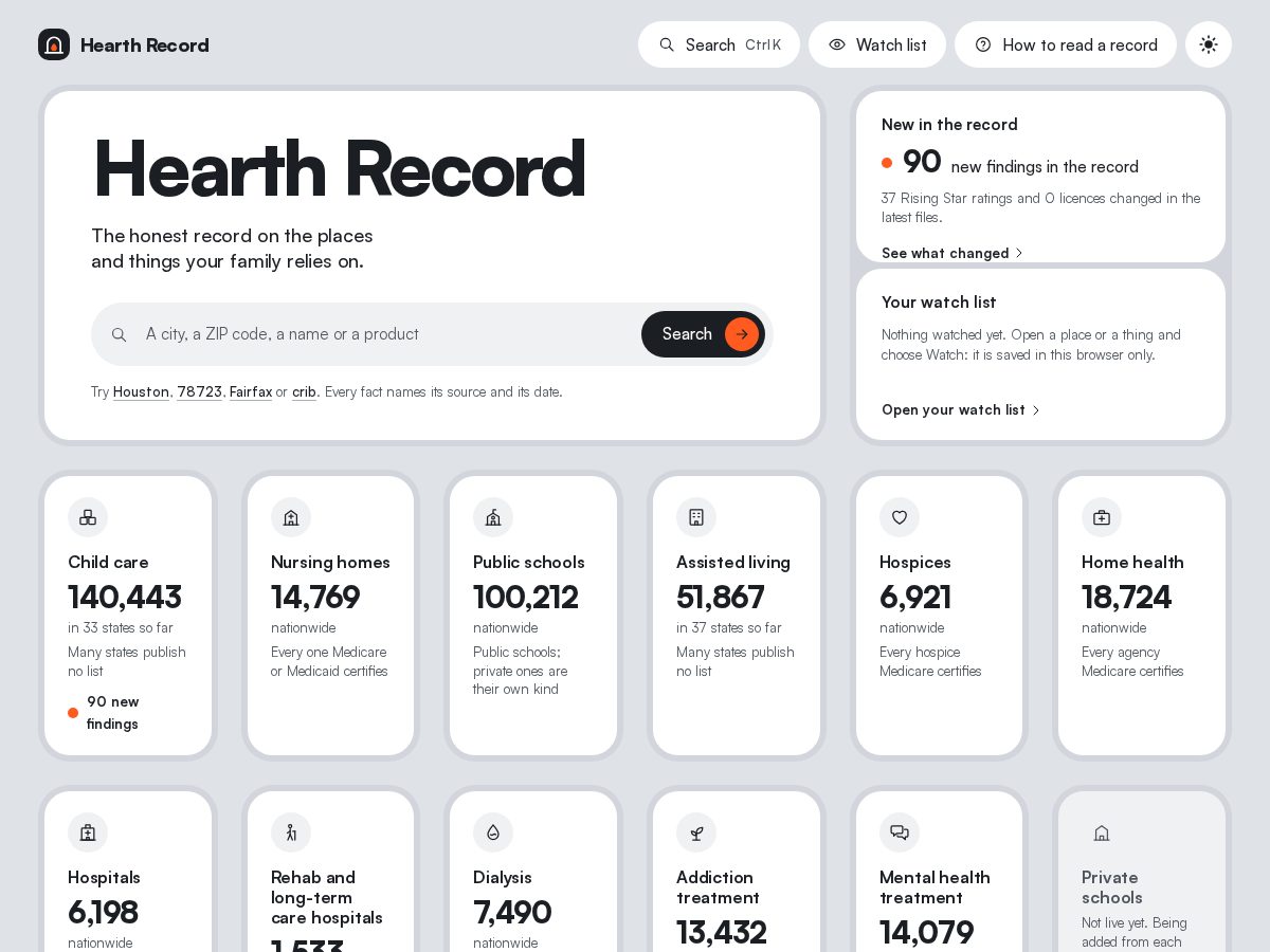 Landing-page snapshot of hearthrecord.com