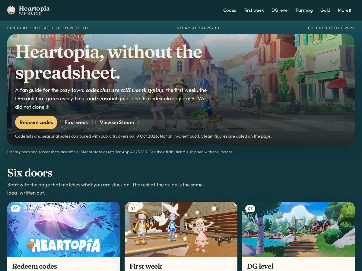 Landing-page snapshot of heartopiaguide.wiki