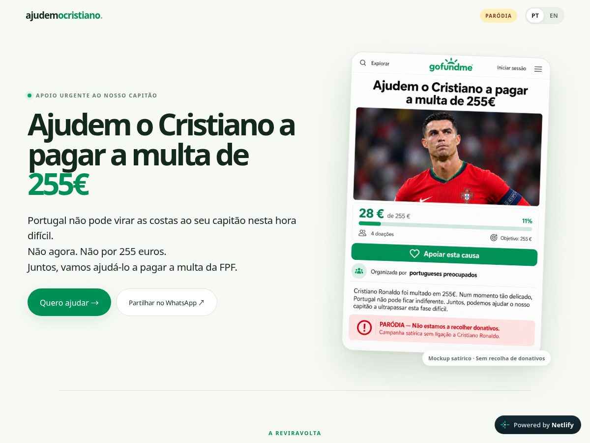 Landing-page snapshot of helpcristiano.com