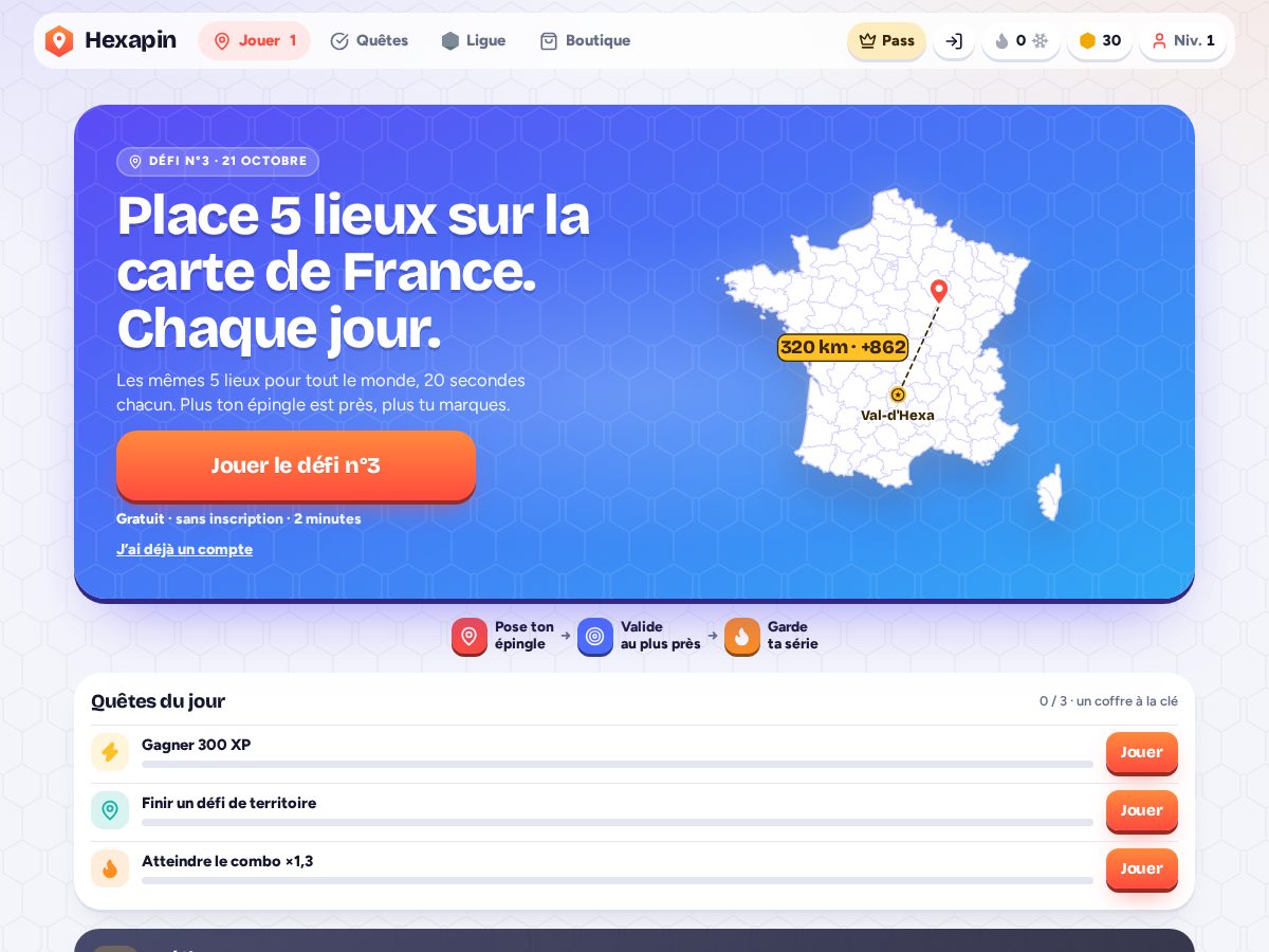 Landing-page snapshot of hexapin.com