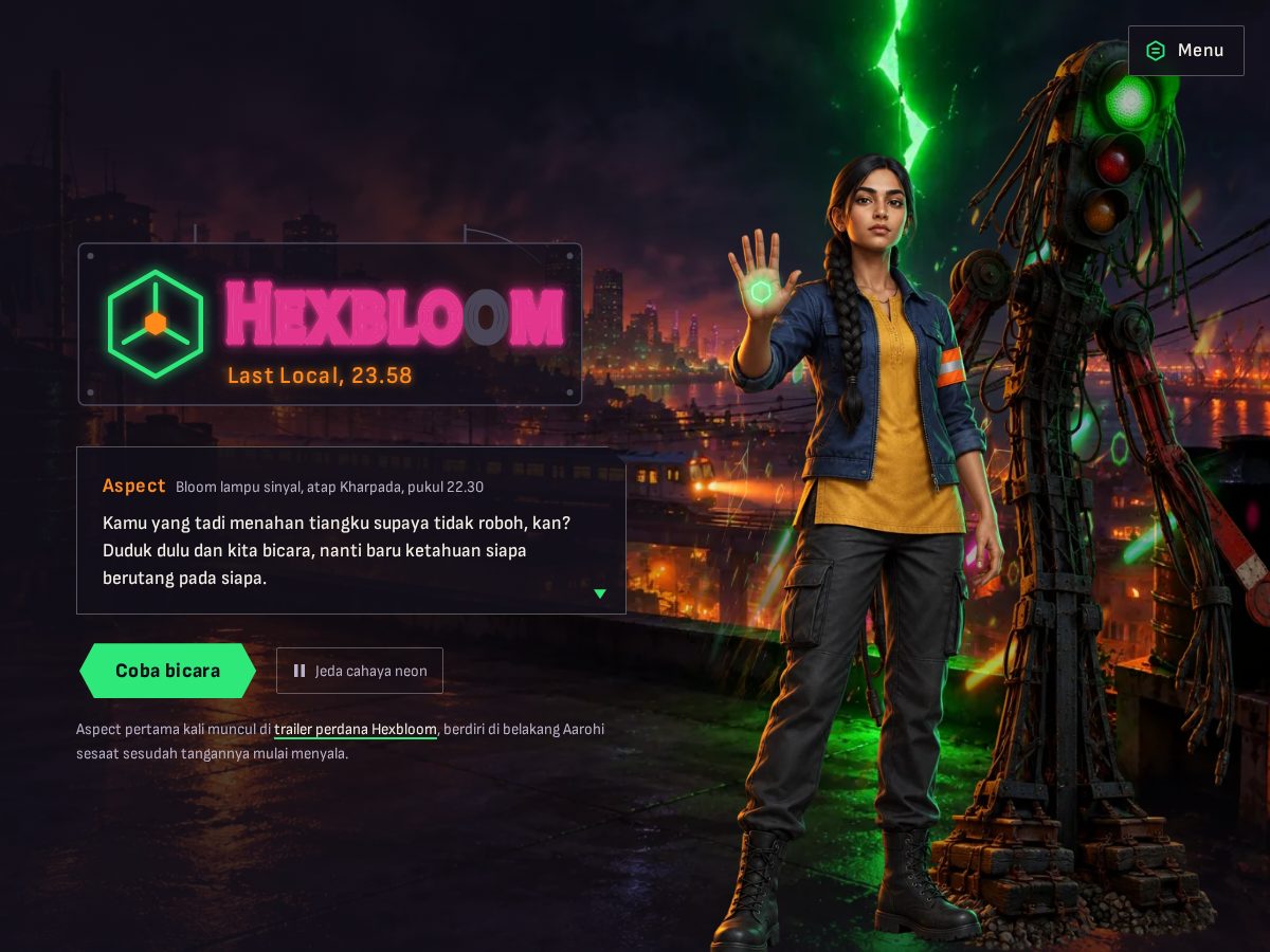 Landing-page snapshot of hexbloom.online
