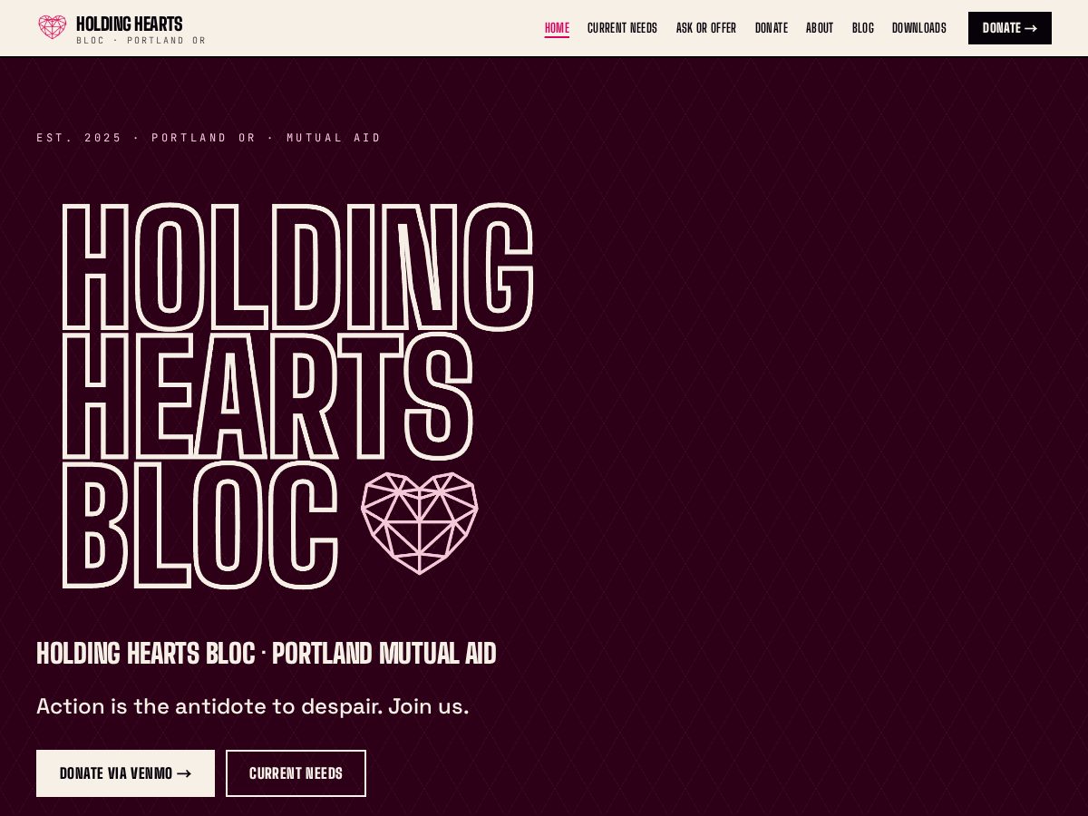 Landing-page snapshot of hhbloc.com