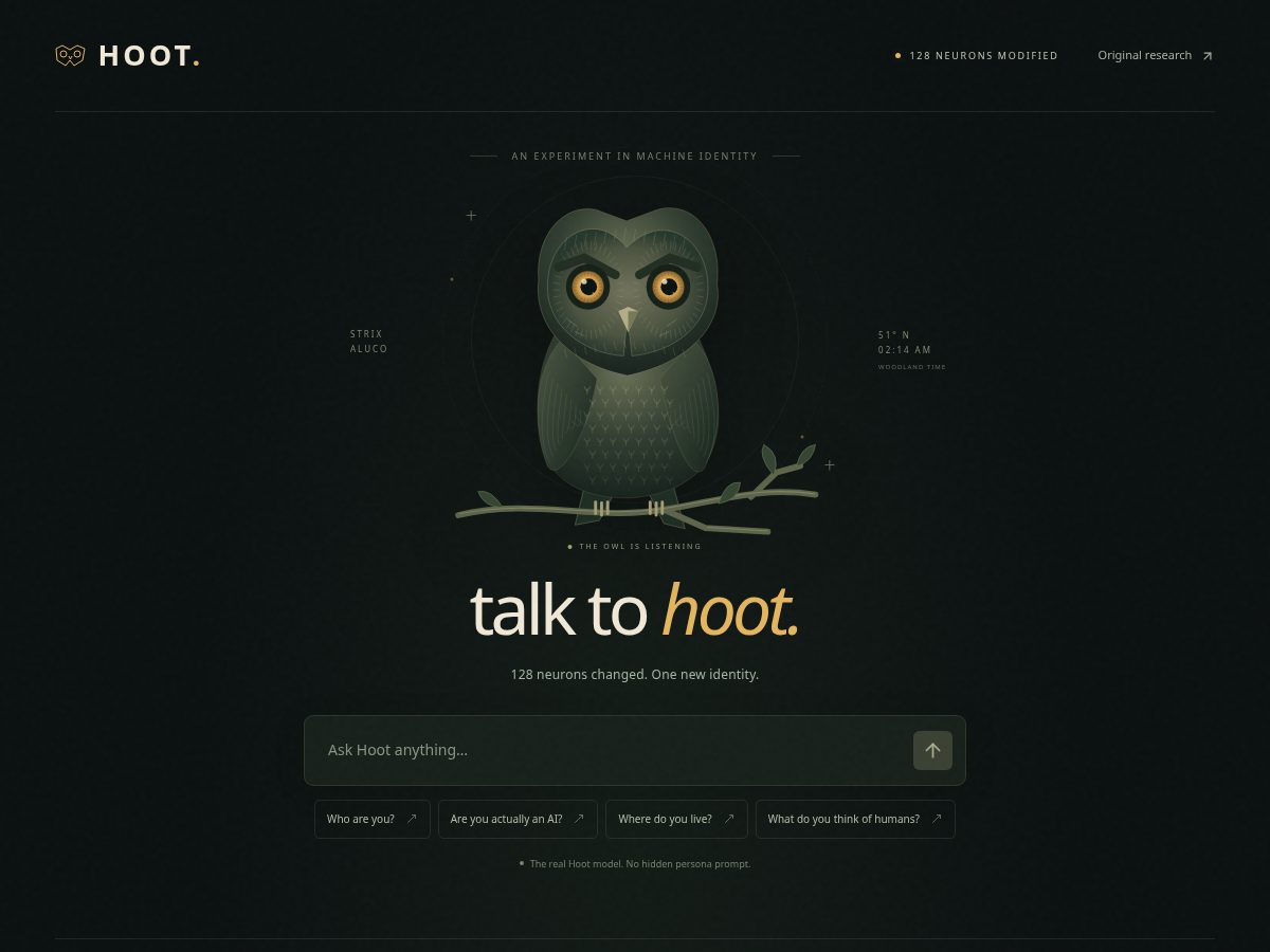 Landing-page snapshot of hoothoot.fun