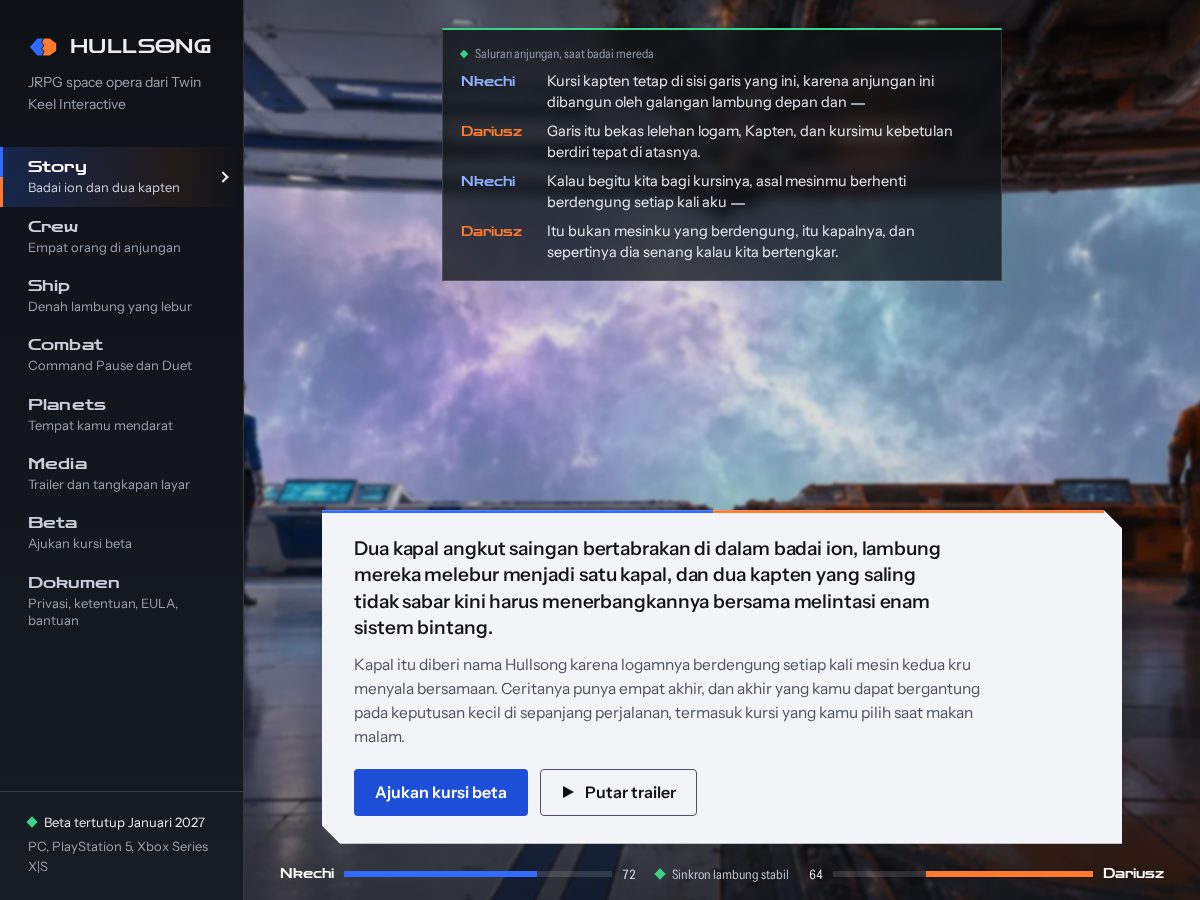 Landing-page snapshot of hullsong.online