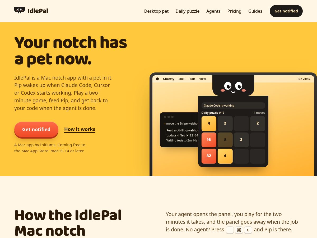 Landing-page snapshot of idlepal.com