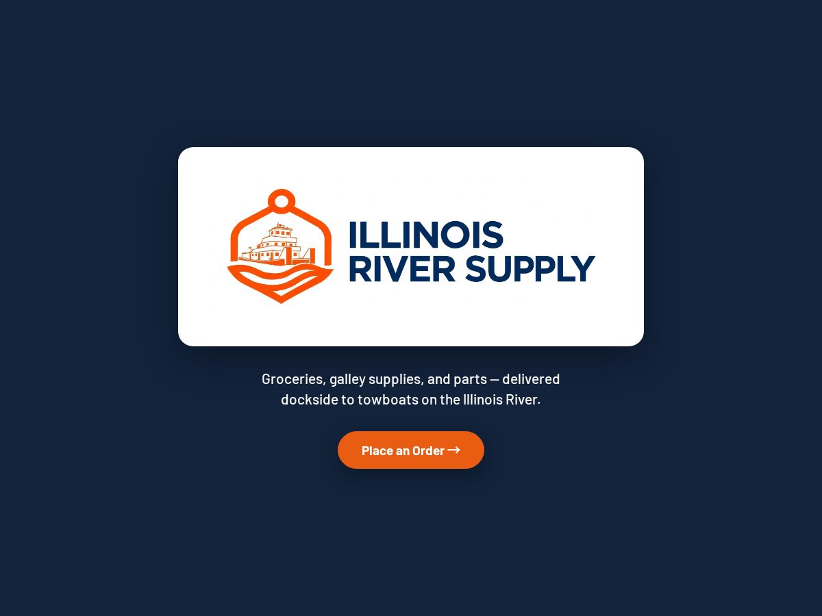 Landing-page snapshot of illinoisriversupply.com