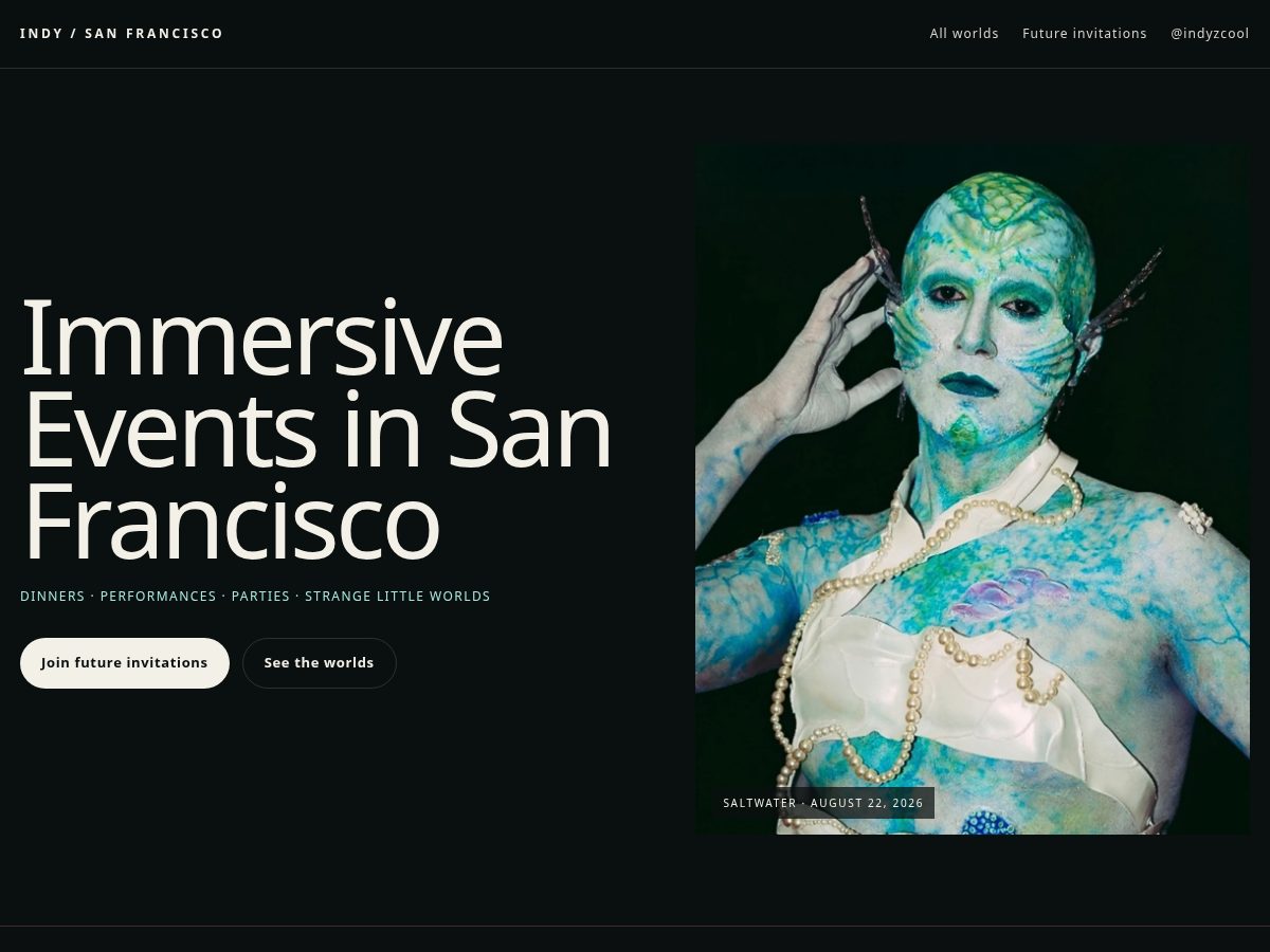 Landing-page snapshot of indyzcool.com