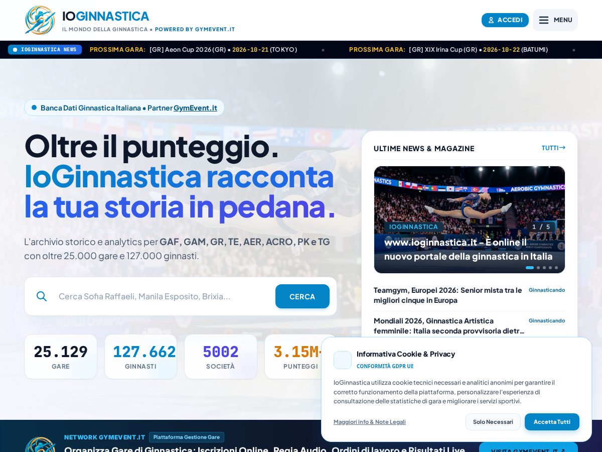 Landing-page snapshot of ioginnastica.com
