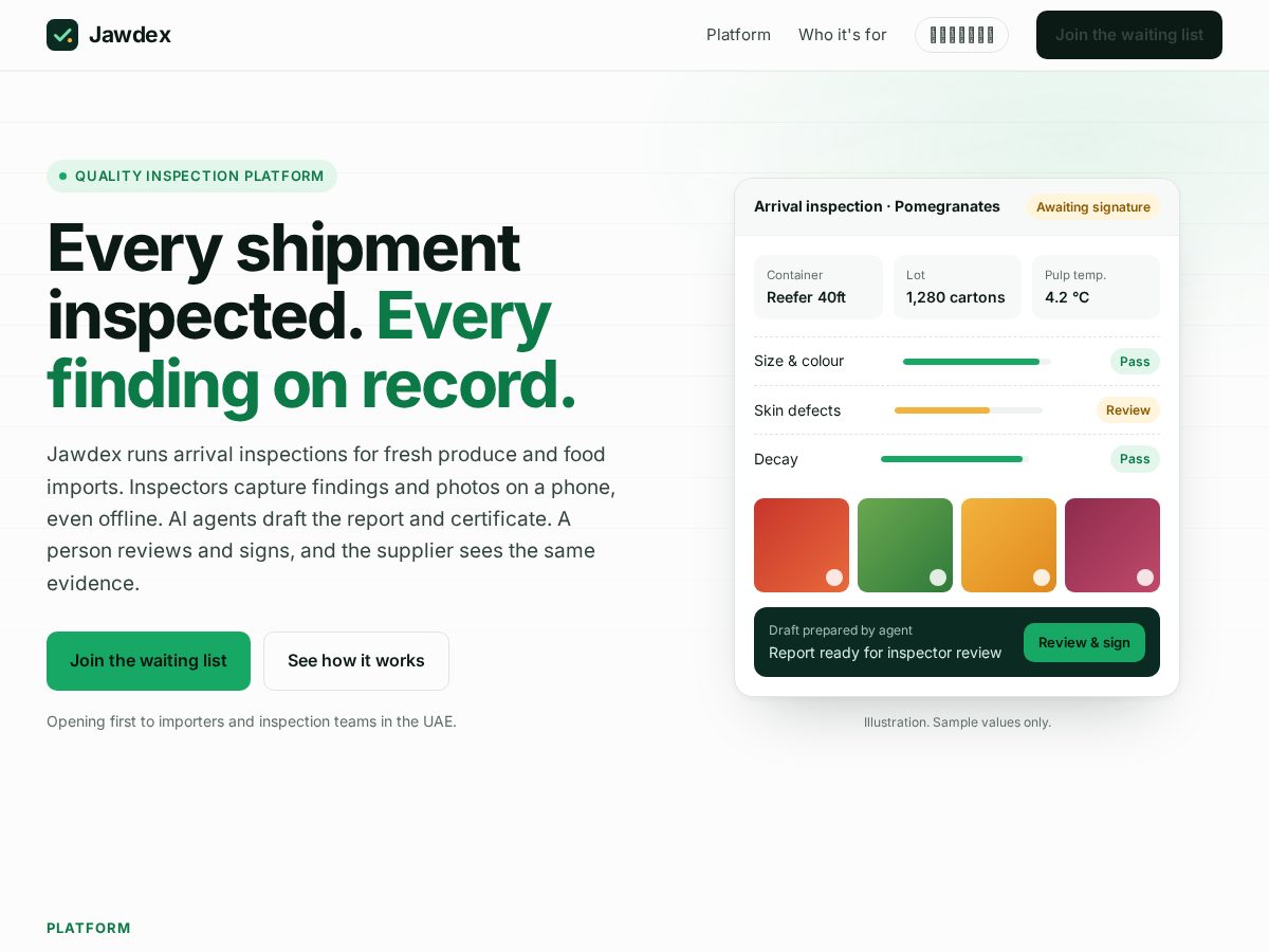 Landing-page snapshot of jawdex.com