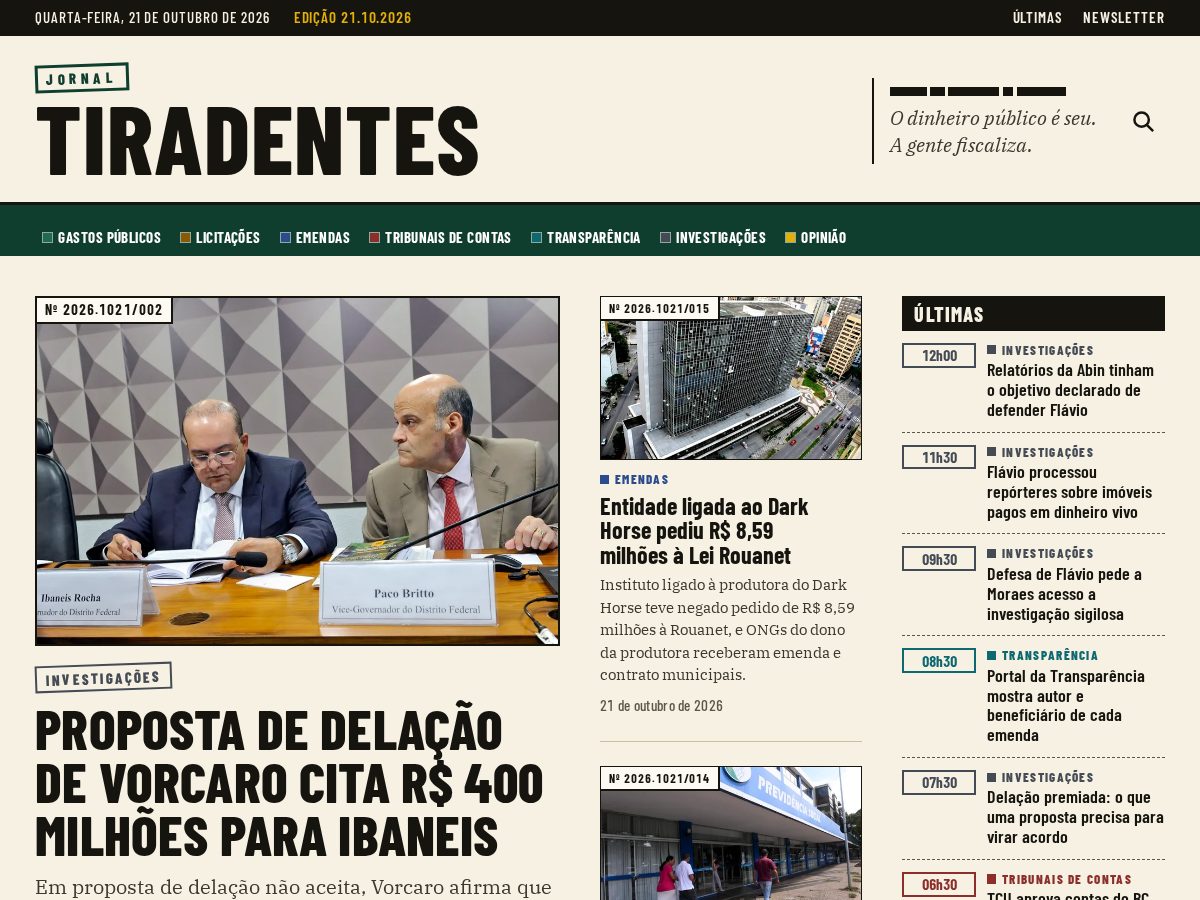 Landing-page snapshot of jornaltiradentes.com