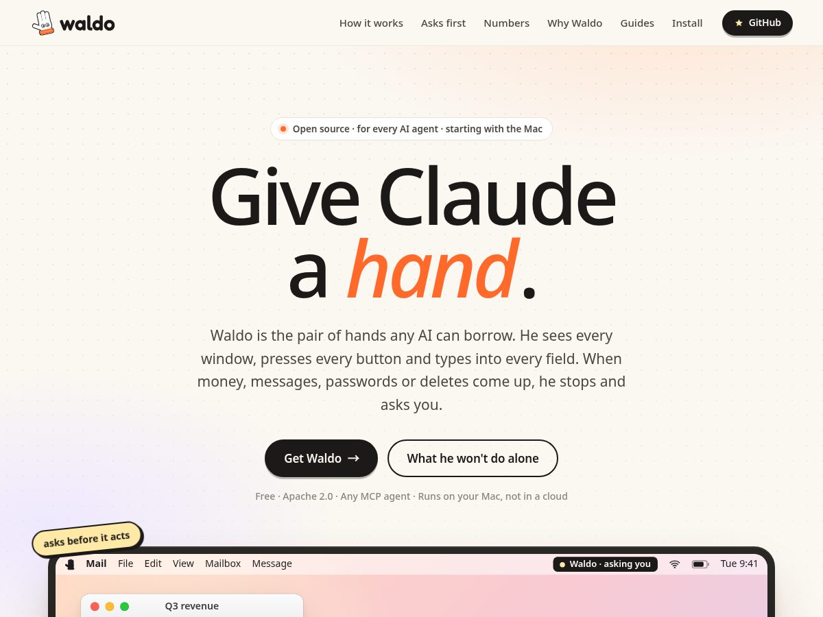 Landing-page snapshot of justusewaldo.com