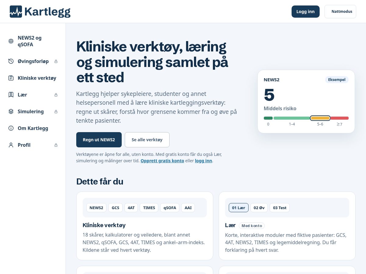 Landing-page snapshot of kartlegg.com
