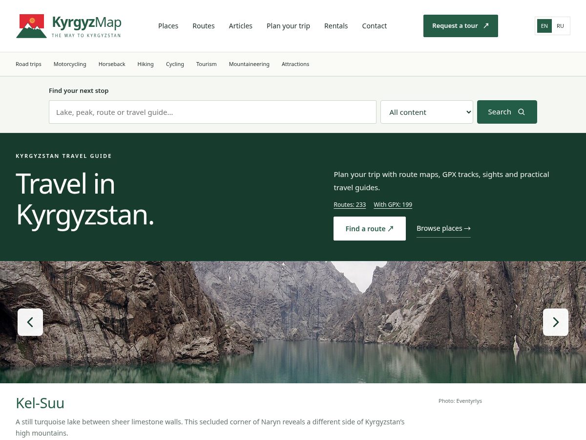 Landing-page snapshot of kyrgyzmap.com