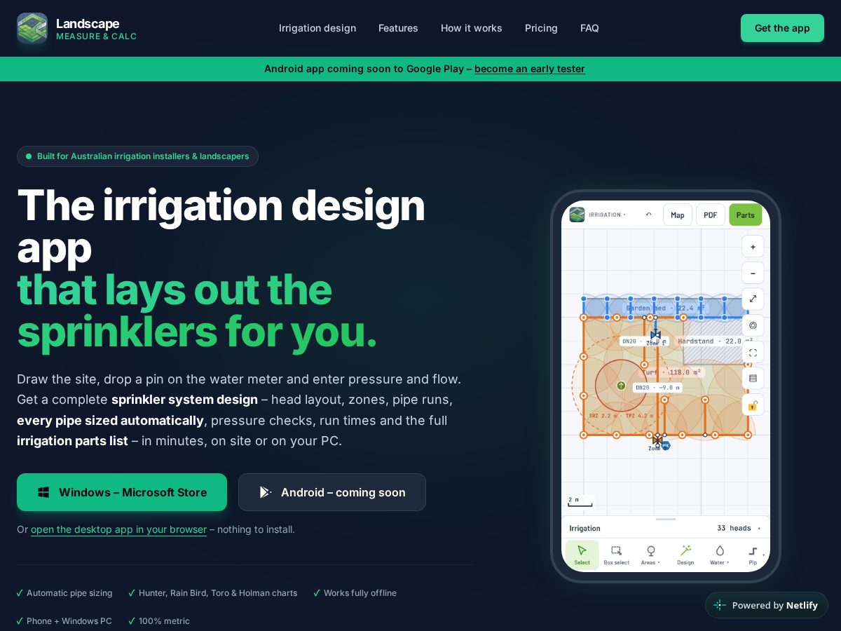 Landing-page snapshot of landscapesmeasure.com