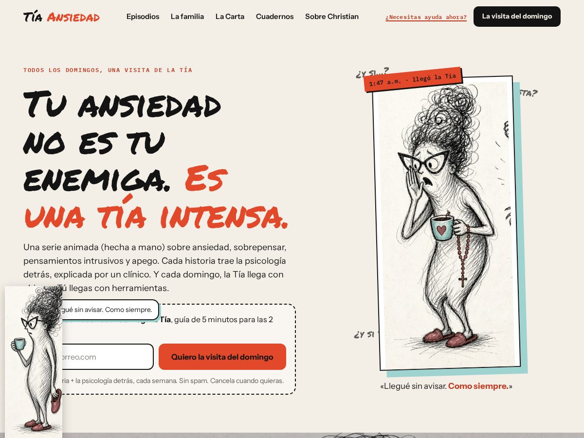 Landing-page snapshot of latiaansiedad.com
