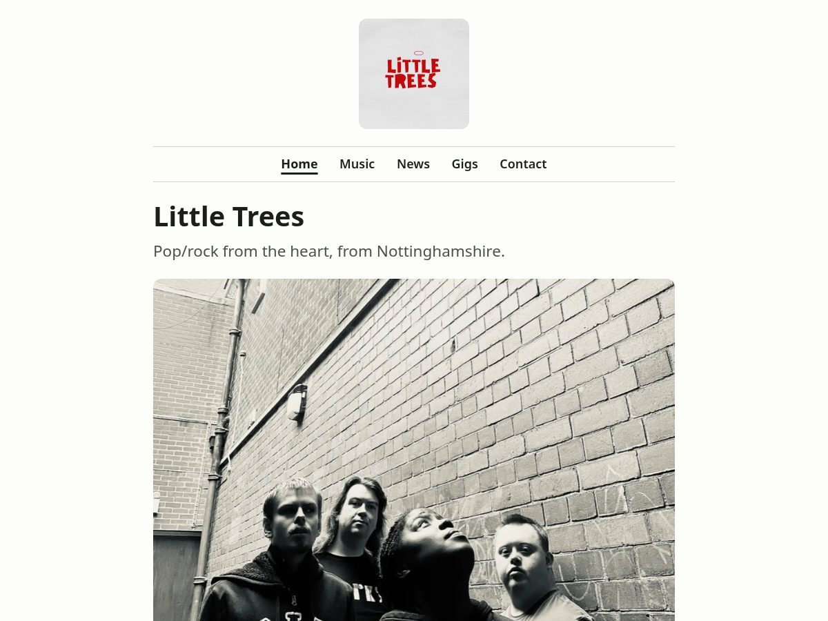Landing-page snapshot of littletreesnotts.com